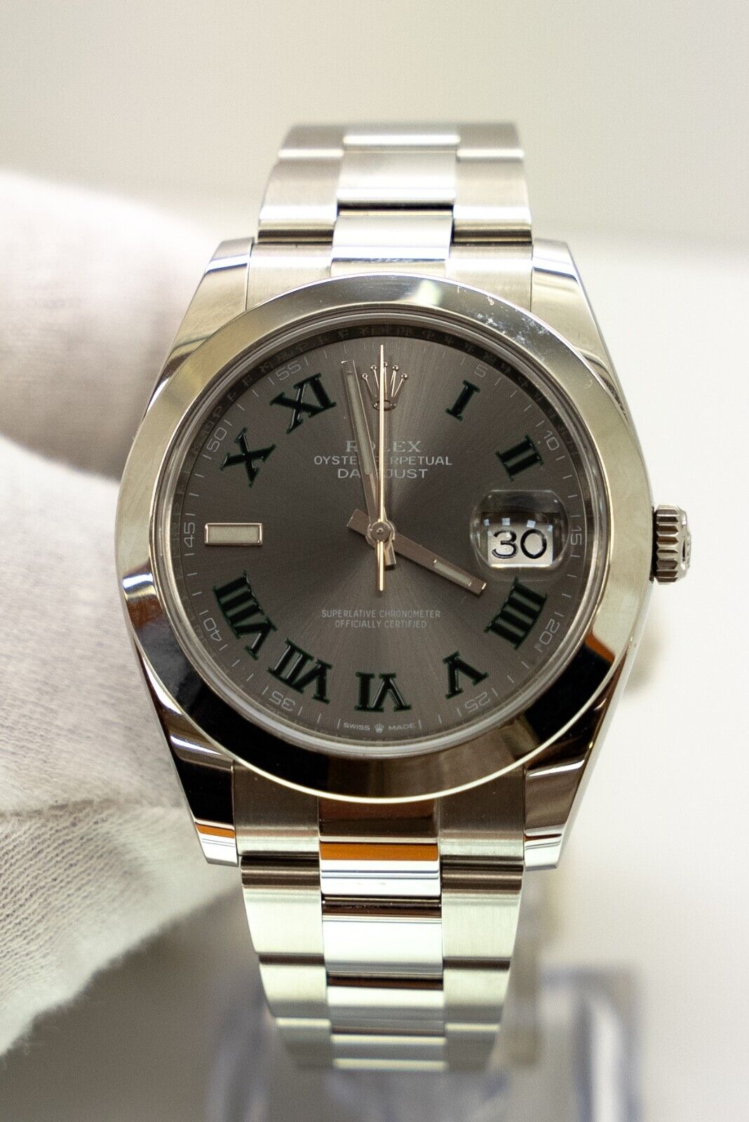 Rolex Datejust 126300 Wimbleton Oyster Bracelet 41mm Men's Watch