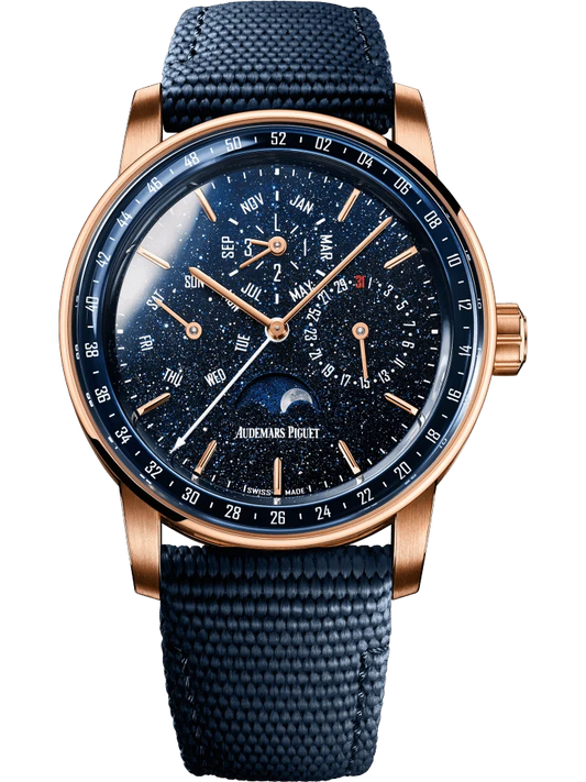 Audemars Piguet Code 11.59 Perpetual Calendar Pink Gold Blue Aventurine Men’s Watch 26394OR.OO.D027KB.01