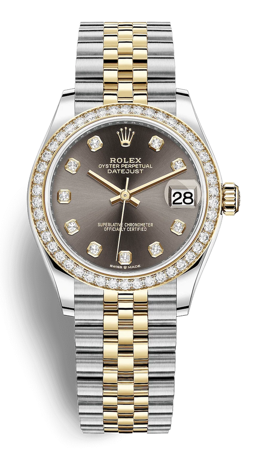 Rolex Datejust 31 Dark Grey Yellow Rolesor Diamond-Set Ladies Watch 278383RBR-0022