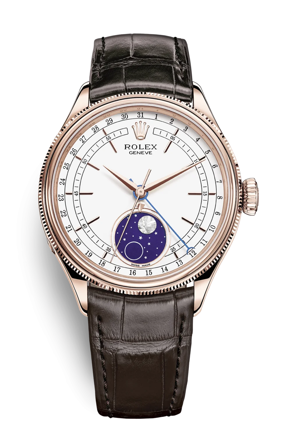 Rolex Cellini Moonphase Rose Gold 39mm Watch 50535