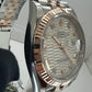 Rolex Everose  Datejust 36 Watch Fluted Bezel -Silver Fluted Motif Diamond New