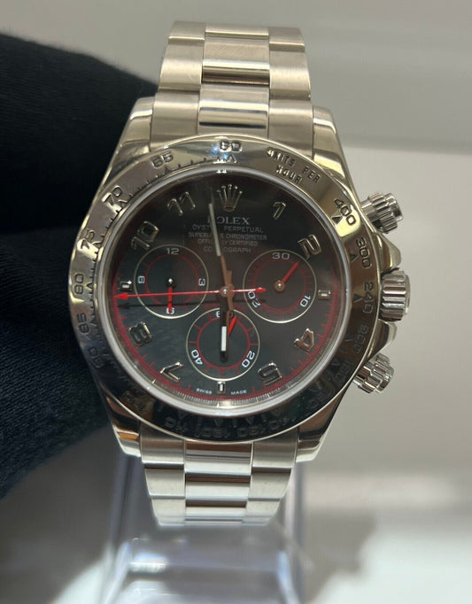 Rolex Daytona Gray RACING Red 18K White Gold Oyster 116509