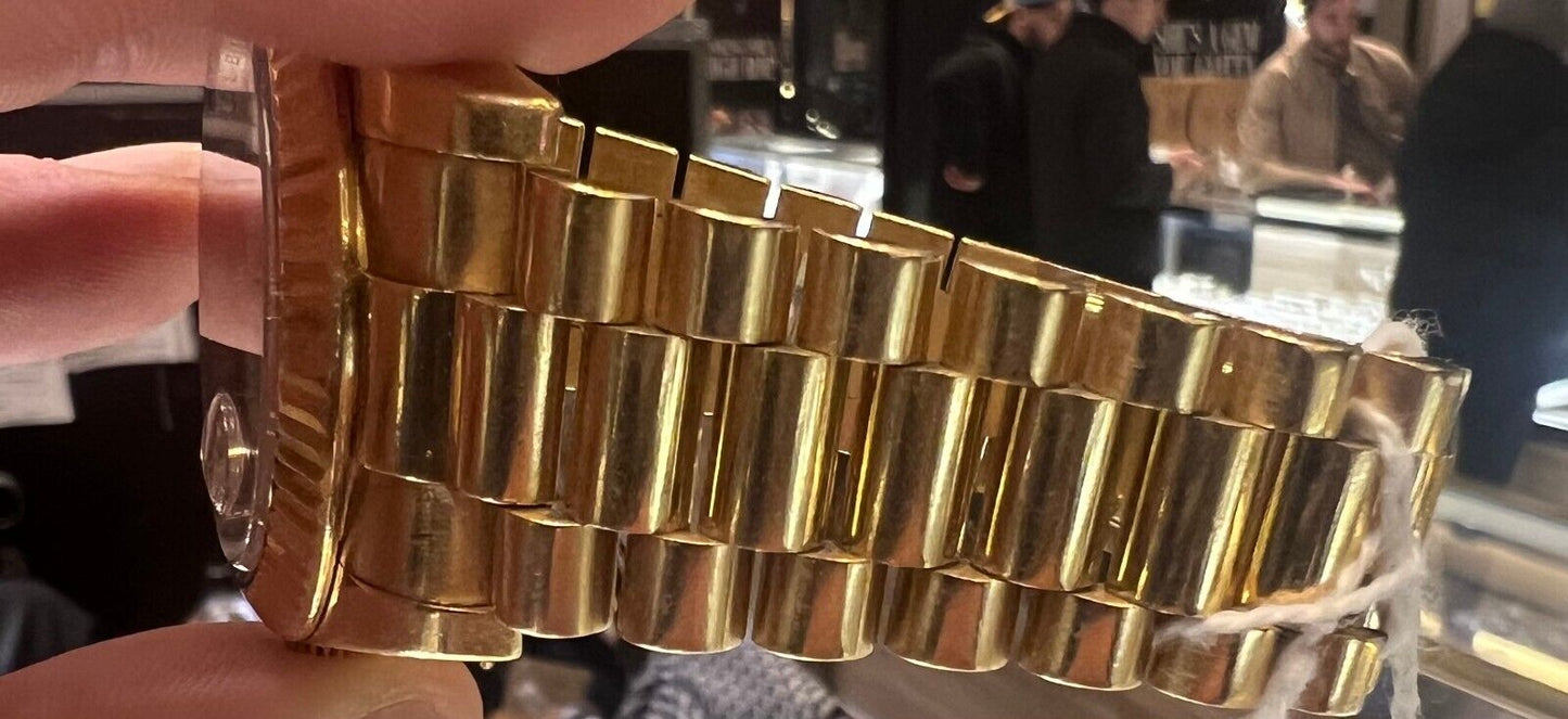 Rolex Day-Date 218238 Gold President Bracelet 41mm White Roman Watch