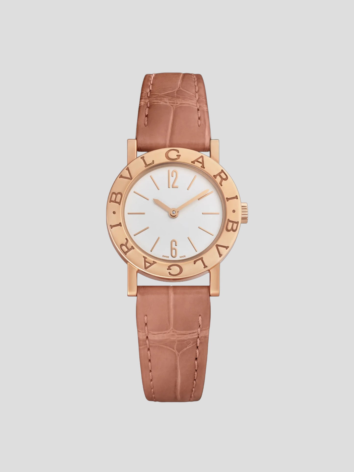 Bvlgari Bvlgari 18 kt Rose Gold Case and Bezel Engraved Ladies Wacth 103966