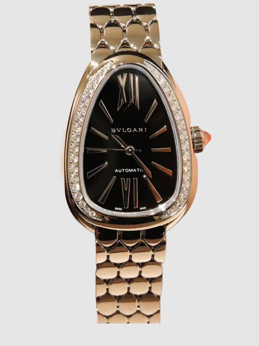 Bvlgari Serpenti Seduttori Black Lacquered Dial Ladies Watch 104062