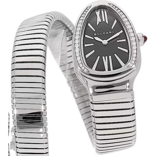 Bvlgari Serpenti Tubogas 35 mm Steel & Diamonds Ladies Watch 103433