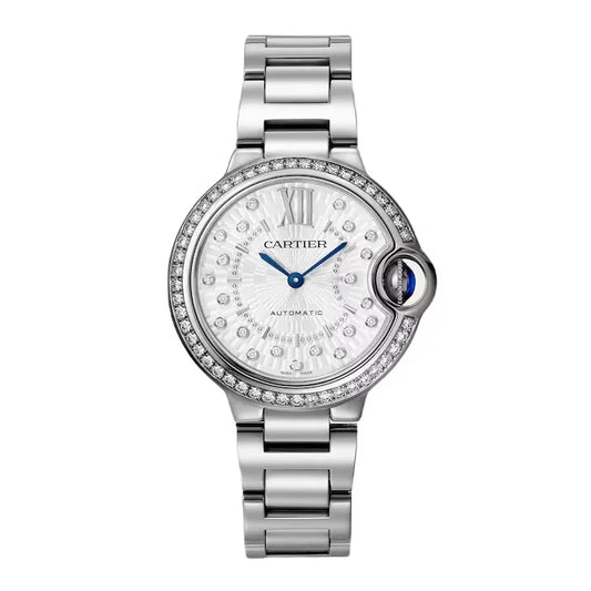 Cartier Ballon Bleu de Cartier Interchangeable Steel Bracelet Sapphire Crysta Ladies Watch W4BB0035