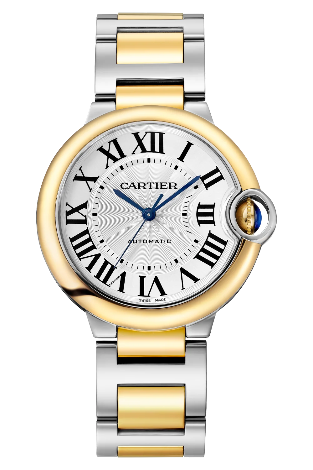 Cartier Ballon Bleu de Cartier Silvered Guilloché Dial Sapphire Crystal Unisex Watch W2BB0038