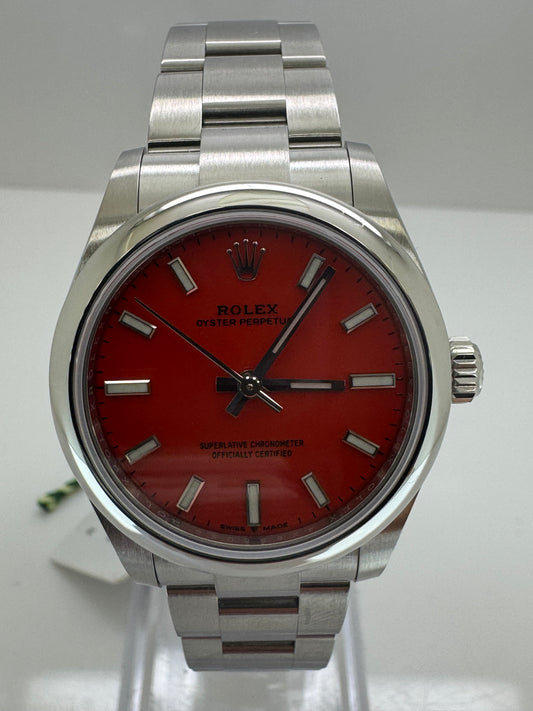 Rolex Oyster Perpetual 31 Steel Coral Red 31mm 277200 Watch