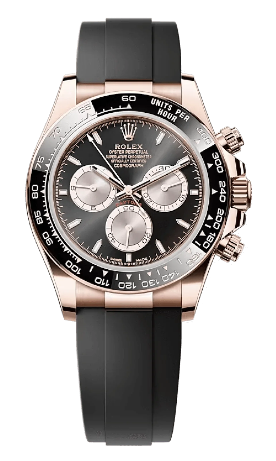 Rolex Cosmograph Daytona Everose Gold Black Oysterflex Men’s Watch 126515LN-0002