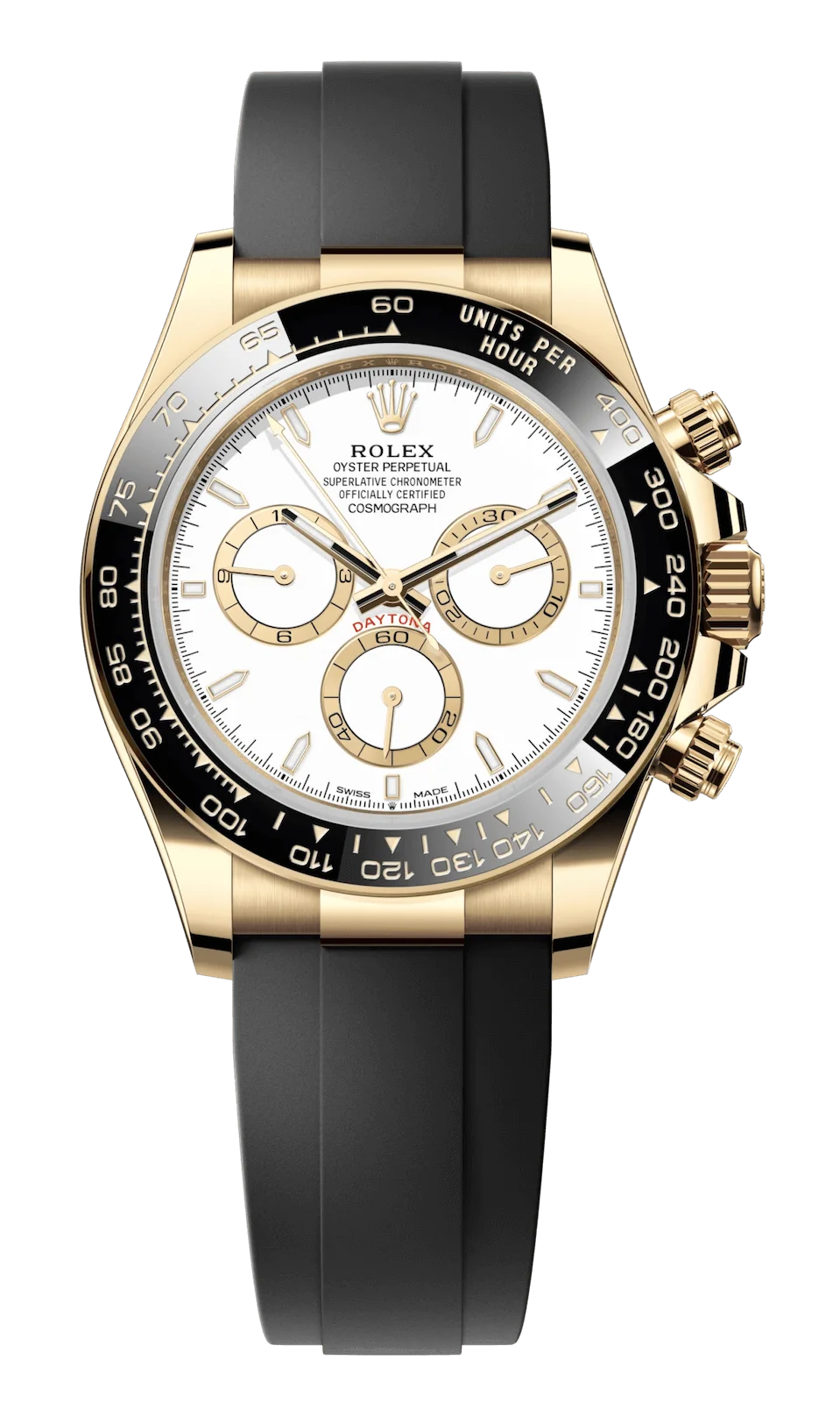 Rolex Cosmograph Daytona Yellow Gold White Dial Oysterflex Men’s Watch 126518LN-0002