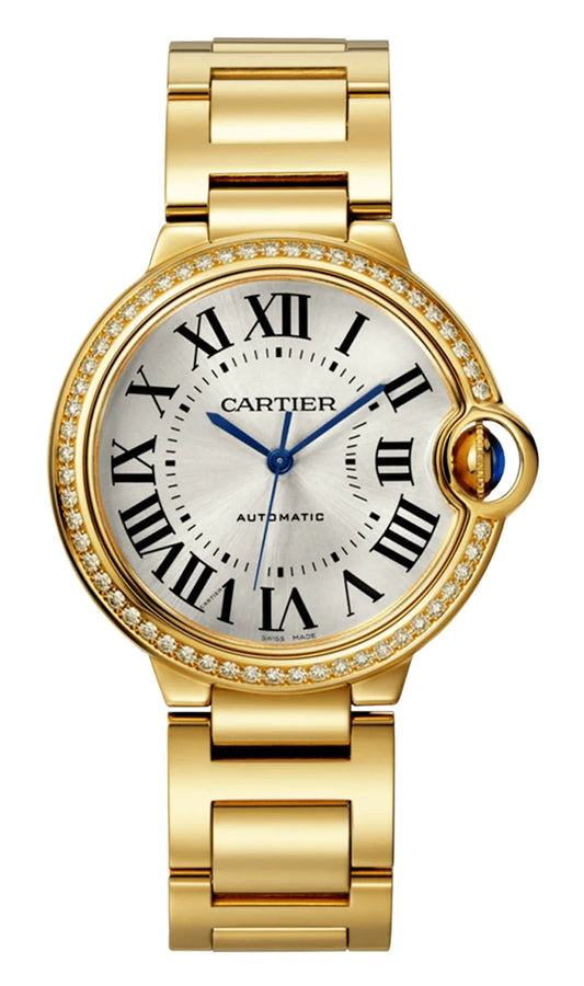 Cartier Ballon Bleu de Cartier 33mm Yellow Gold Diamond Ladies Watch WJBB0069