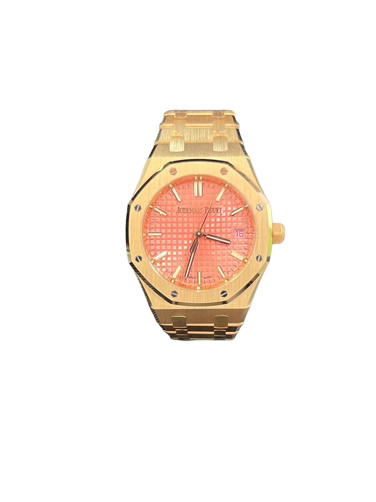 Audemars Piguet Royal Oak Selfwinding Rose Gold Pink Dial 34mm Royal Oak Selfwinding Ref. 77450OR.OO.1361OR.01