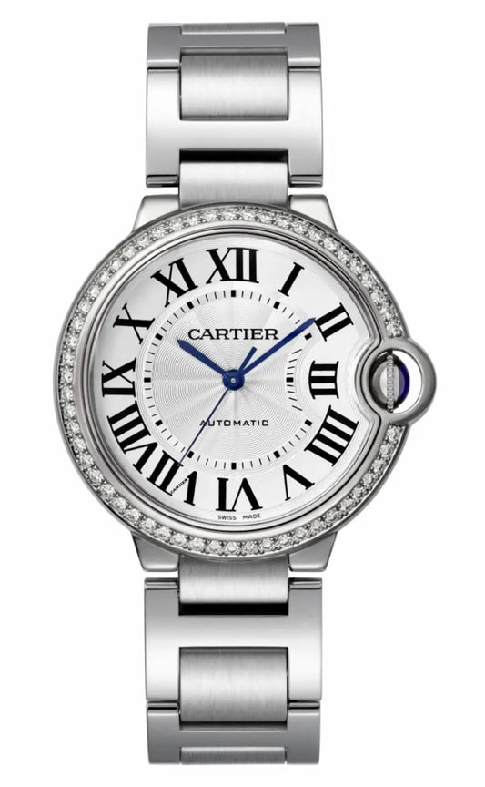 Cartier Ballon Bleu de Cartier 33mm Stainless Steel Diamond Ladies Watch W4BB0023