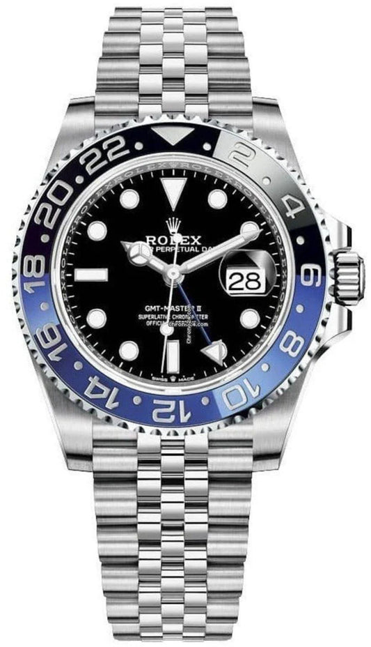 Rolex GMT-Master II "Batgirl" Stainless Steel Black and Blue Cerachrom Jubilee (Ref# 126710BLNR)