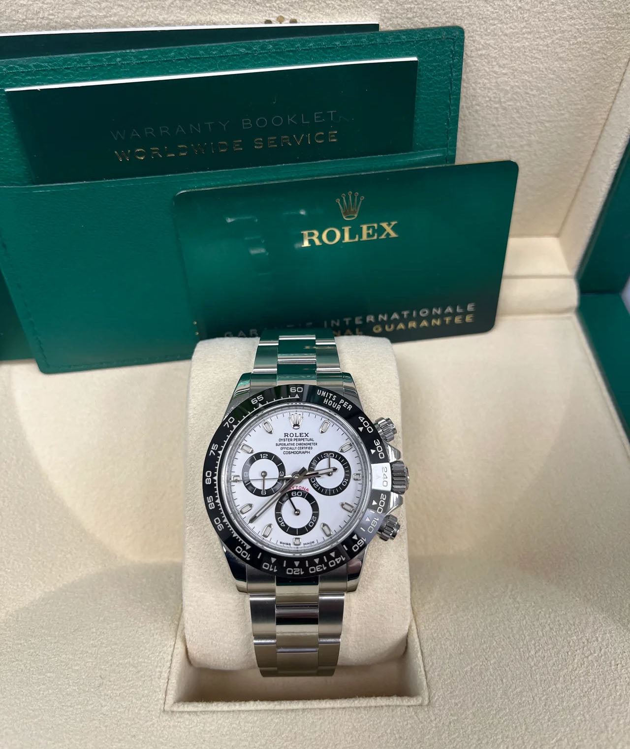 Rolex Daytona 40mm - Stainless Steel - White Panda Index Dial - Ceramic Bezel (Ref# 116500LN)