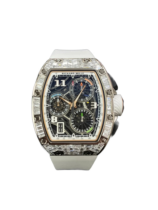 Richard Mille RM 72-01 Automatic Winding Lifestyle Flyback Chronograph White Gold with Baguette Diamonds