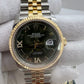 Rolex Datejust 126233 Green Diamond Roman Steel/Gold Jubilee Watch