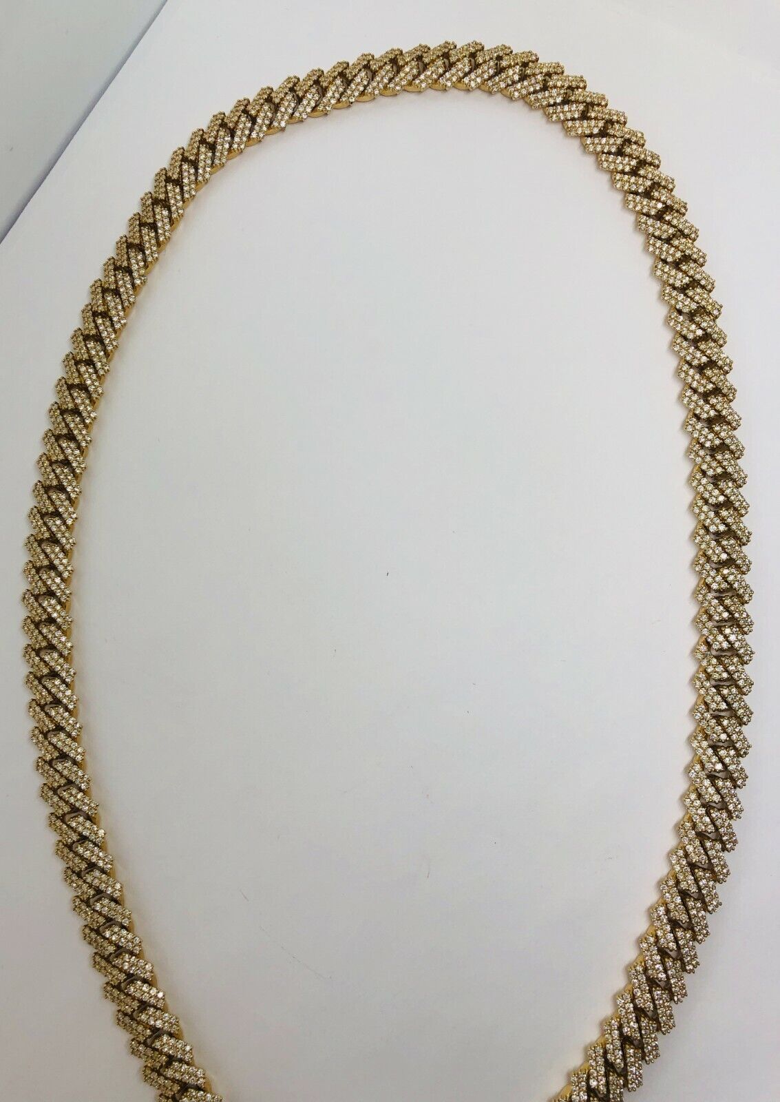 14k Yellow Gold Diamond Curb Link 20ct Necklace 22"