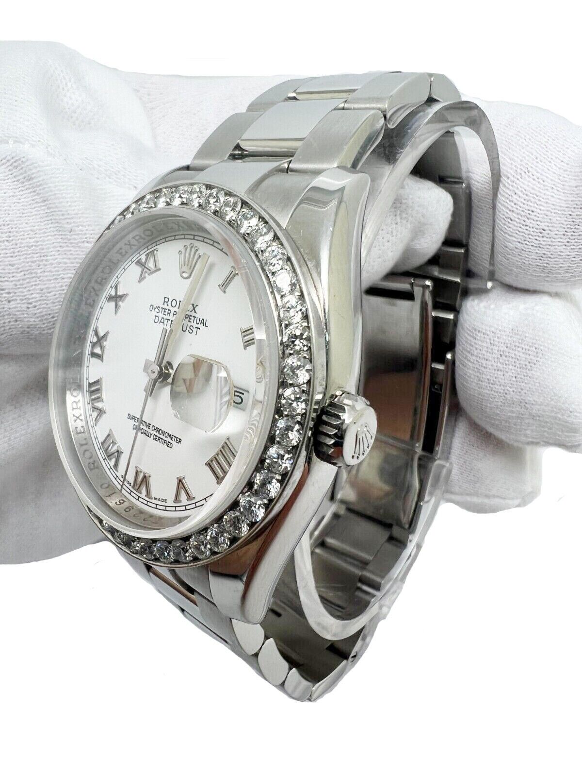 Rolex DateJust 116200 White Dial With Custom Diamond Bezel Men’s Watch