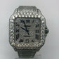 Custom Iced Out Cartier Santos Men's Wrist Watch