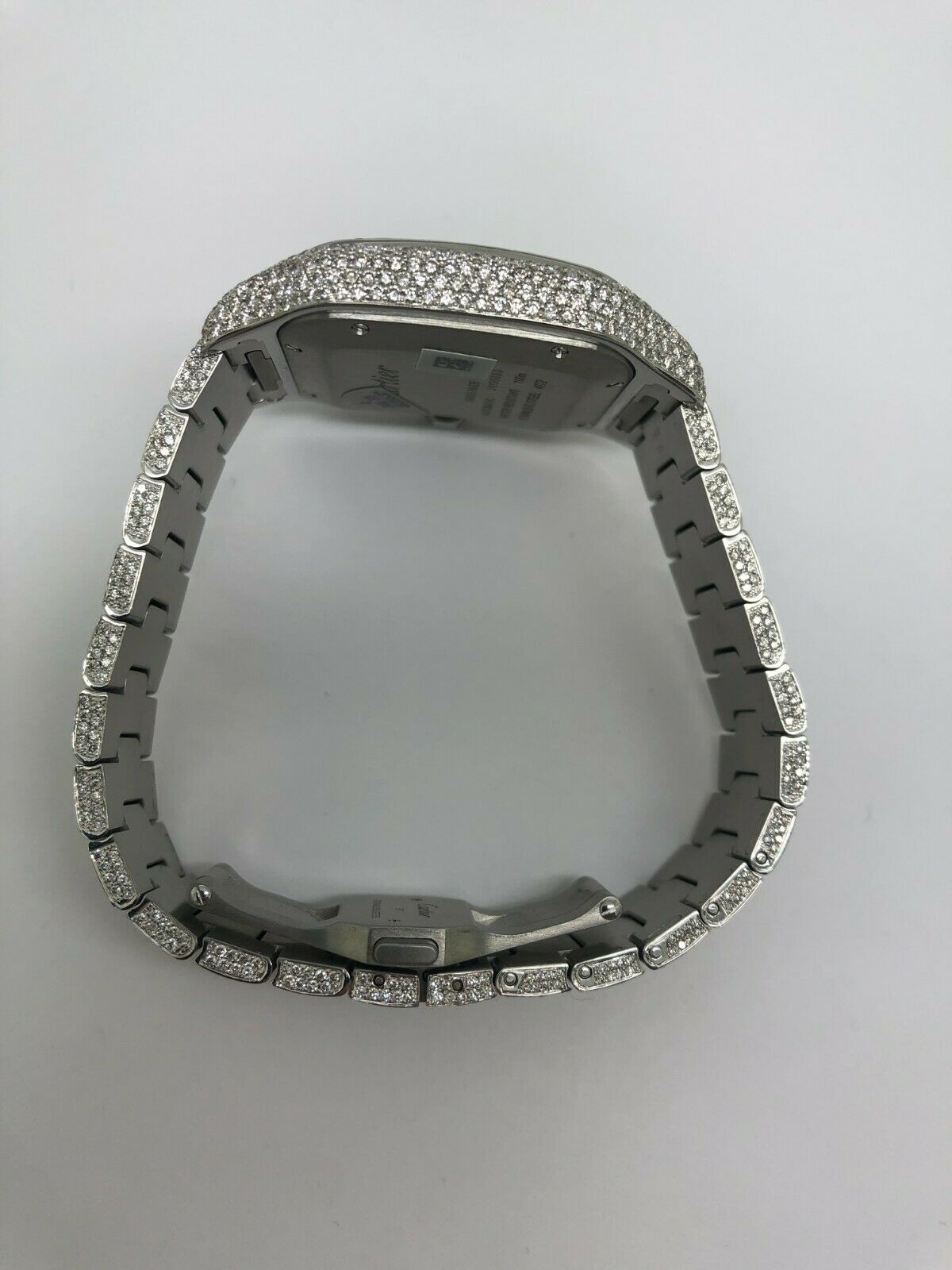 Cartier Santos 40mm Iced Out VVS Emerald Cut Diamond Roman Numeral Watch
