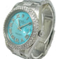 Rolex 41mm Turquoise Roman Dial 3cttw Diamond Bezel