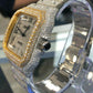 Custom Iced Out Cartier Santos 18k Gold/SS Wrist Watch 40mm XL