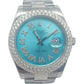 Rolex 41mm Turquoise Roman Dial 3cttw Diamond Bezel