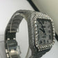 Custom Iced Out Cartier Santos Men's Wrist Watch