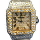 Ladies Cartier Santos WSSA0018 29mm IcedOut TwoTone 18K Yellow Gold Custom Watch