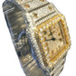 Ladies Cartier Santos WSSA0018 29mm IcedOut TwoTone 18K Yellow Gold Custom Watch