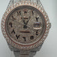 Rolex Datejust 41mm Two Tone Rose Gold Oyster Diamond Iced Out Watch