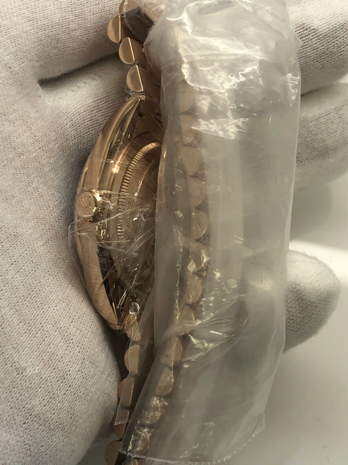 Rolex Daydate 128235 Rose Gold Chocolate Diamond Dial Men's Watch