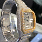 Custom Iced Out Cartier Santos 18k Gold/SS Wrist Watch 40mm XL