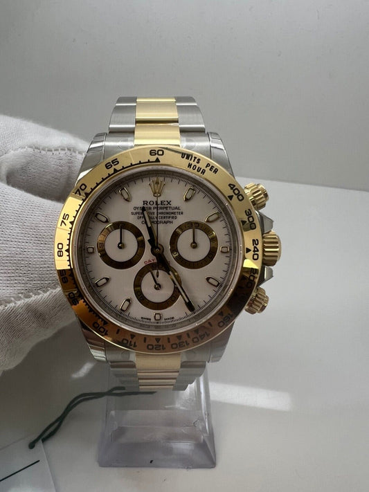 Rolex Cosmograph Daytona 116503 Silver and Gold Oyster Bracelet with Gold Bezel