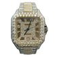 Cartier Santos Two Tone Custom Roman Numeral Iced Out Wrist Watch 40mm XL