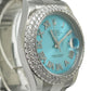 Rolex 41mm Turquoise Roman Dial 3cttw Diamond Bezel