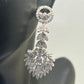 14k White Gold Diamond Drop Flower Dangle Earrings