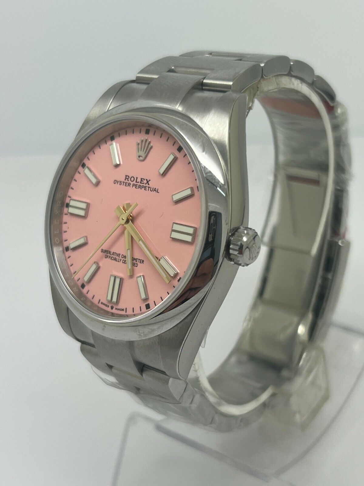 Rolex Oyster Perpetual 41mm Pink Oyster Watch 124300