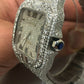 Cartier Santos 40mm Iced Out Emerald Cut Diamond Roman Numeral Watch