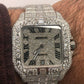 Cartier Santos 40mm Iced Out VVS Emerald Cut Diamond Roman Numeral Watch
