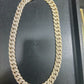 Cubin Link Diamond 43 Carats Necklace 22" 14k Gold 15mm