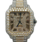 Cartier Santos Two Tone Custom Roman Numeral Iced Out Wrist Watch 40mm XL