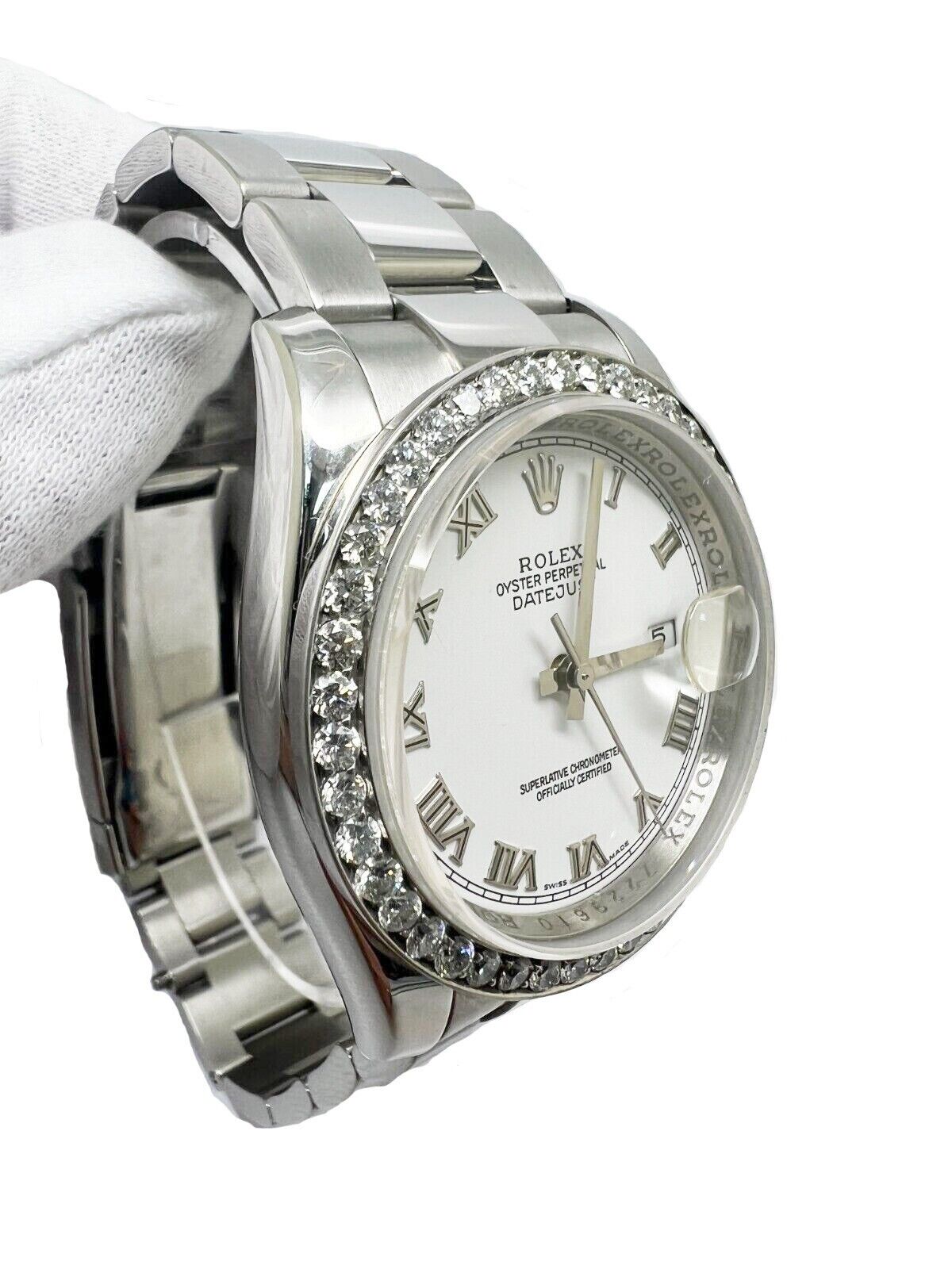 Rolex DateJust 116200 White Dial With Custom Diamond Bezel Men’s Watch