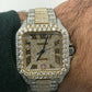 Cartier Santos Two Tone Custom Iced Out Bustdown Wrist Watch