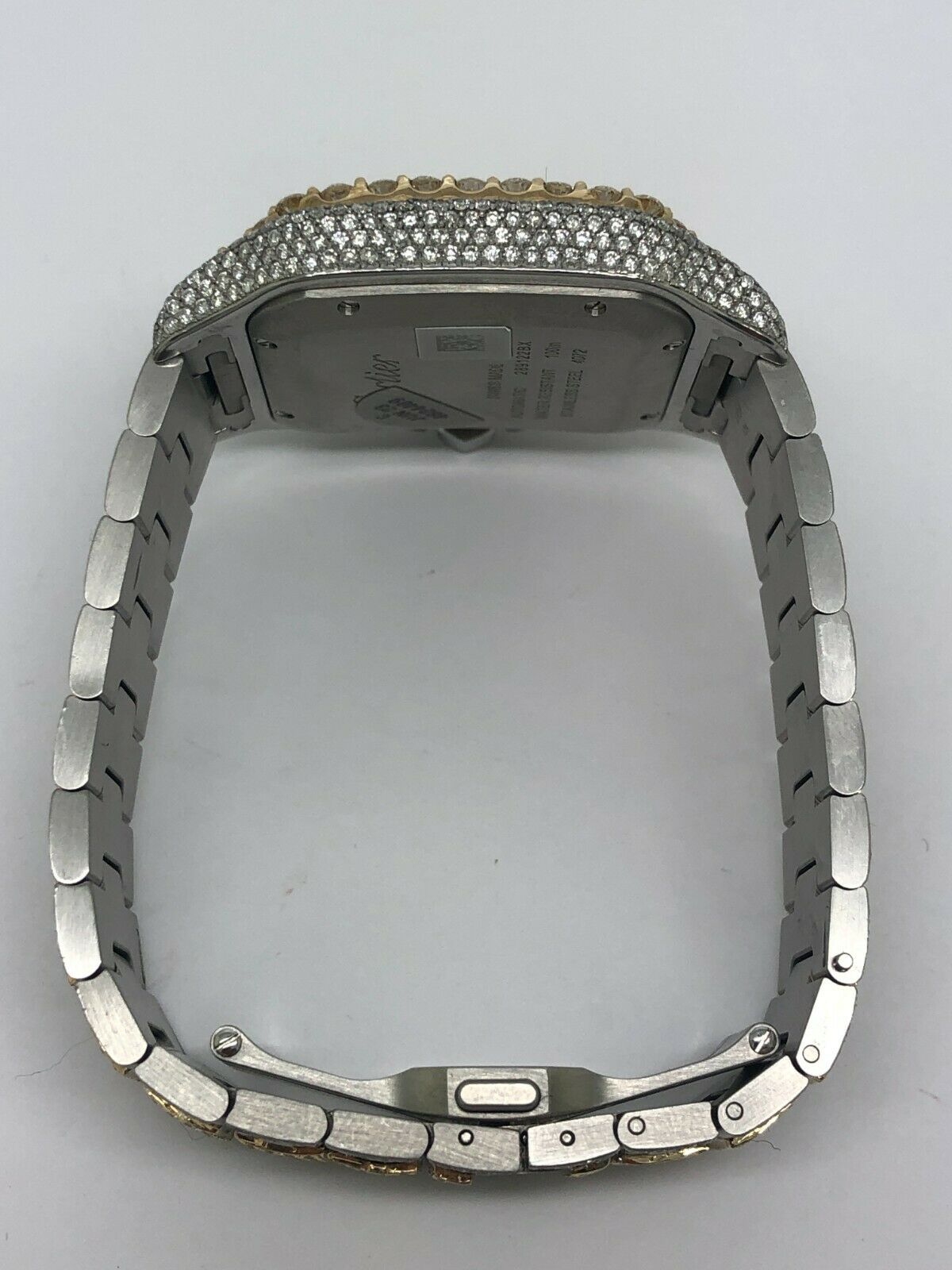 Cartier Santos Two Tone Custom Iced Out Bustdown Wrist Watch