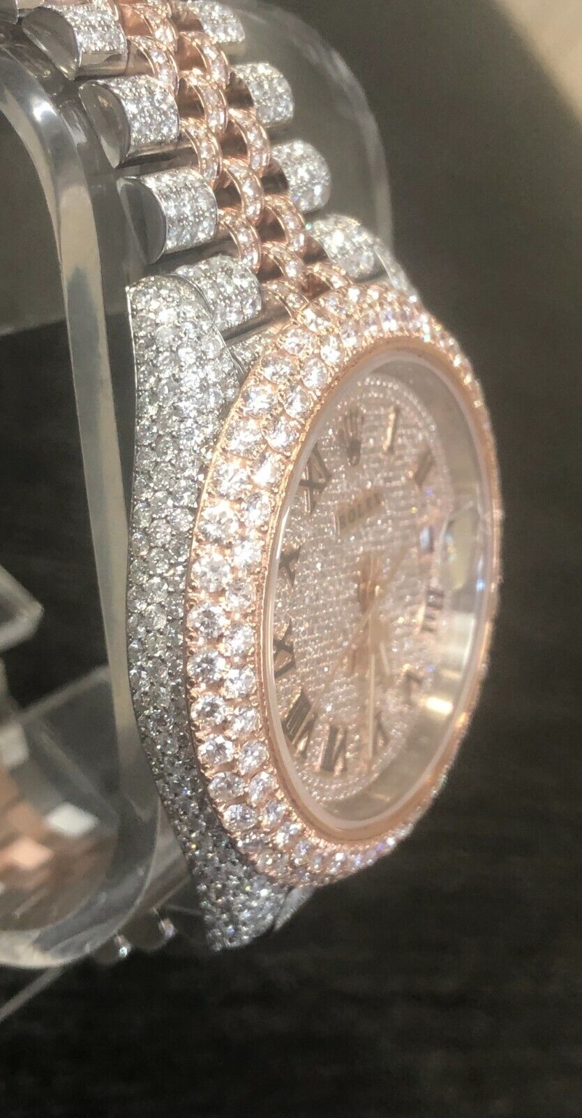 Rolex Datejust 126331 41mm Two Tone Rose Gold Jubilee Diamond Iced