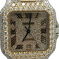 Cartier Santos Two Tone Custom Roman Numeral Iced Out Wrist Watch 40mm XL