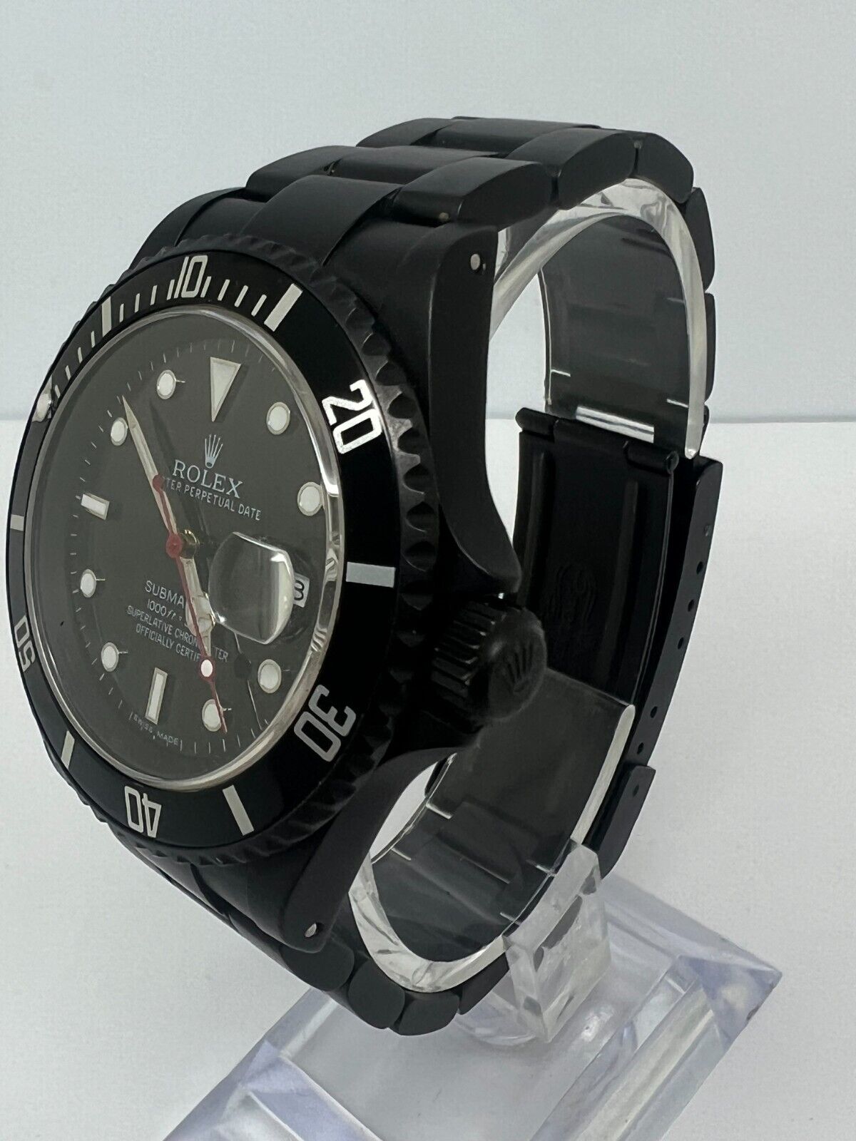 Blacked out rolex submariner best sale